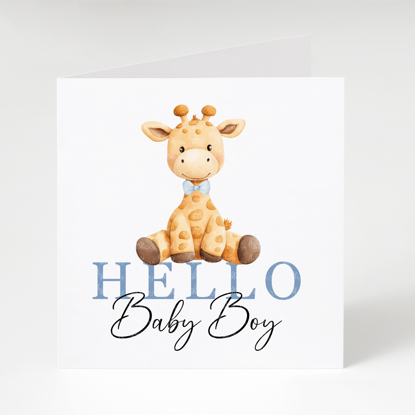 Hello Baby Boy Giraffe Card