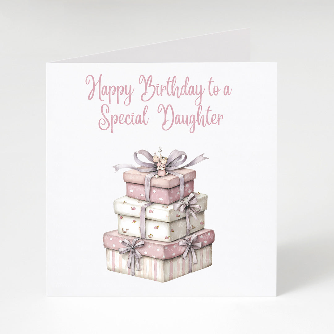 Special Daughter Present Stack Birthday Card