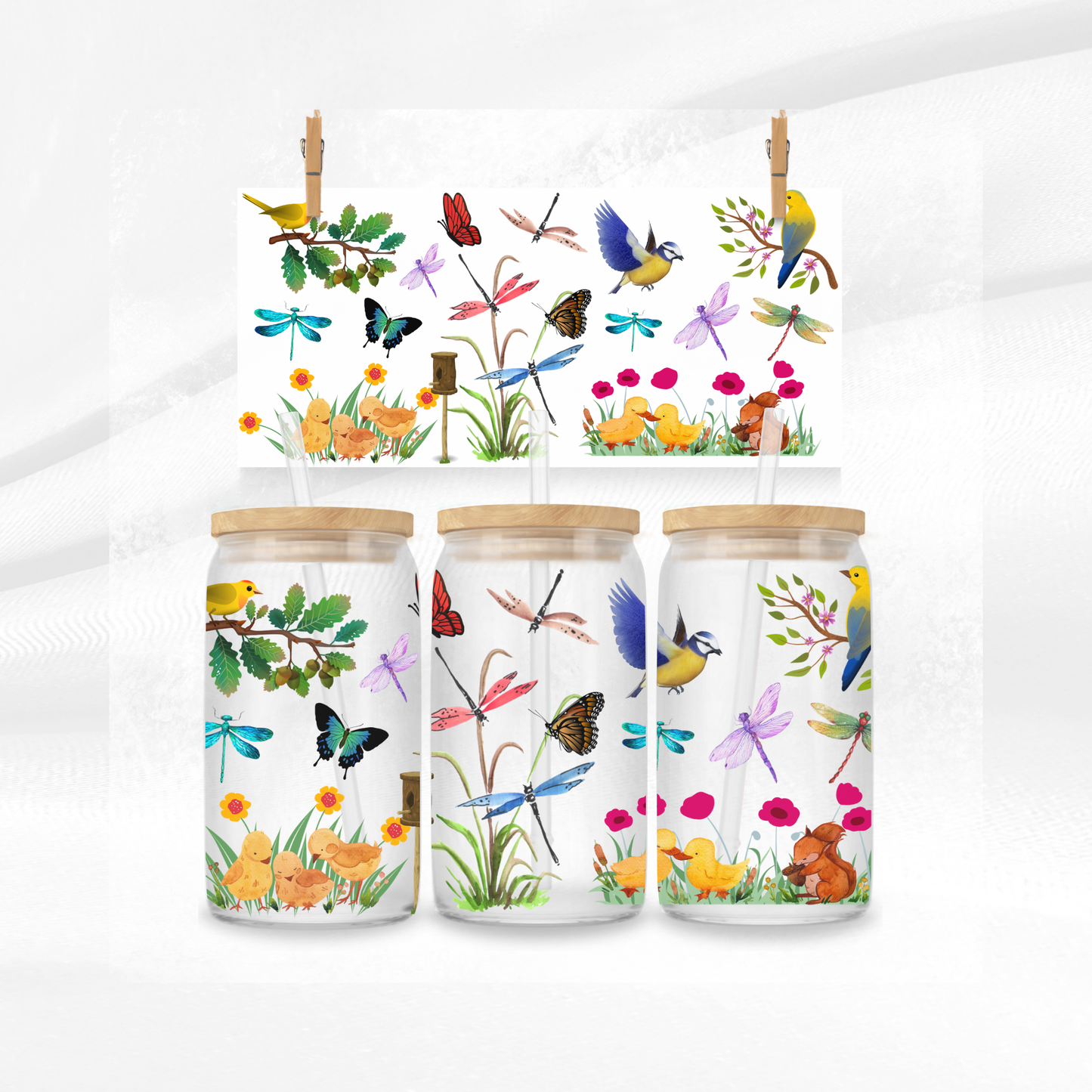 Garden Wildlife Libbey Glass Can