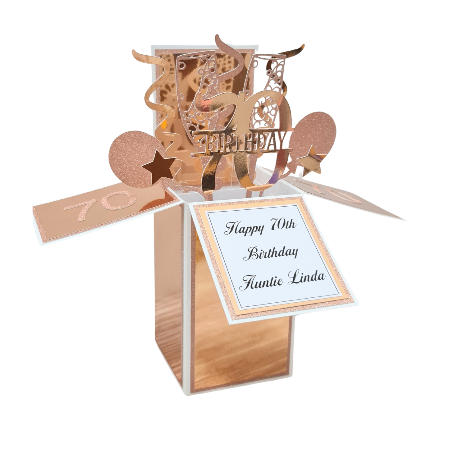 Personalised 70th Birthday Pop Up Card