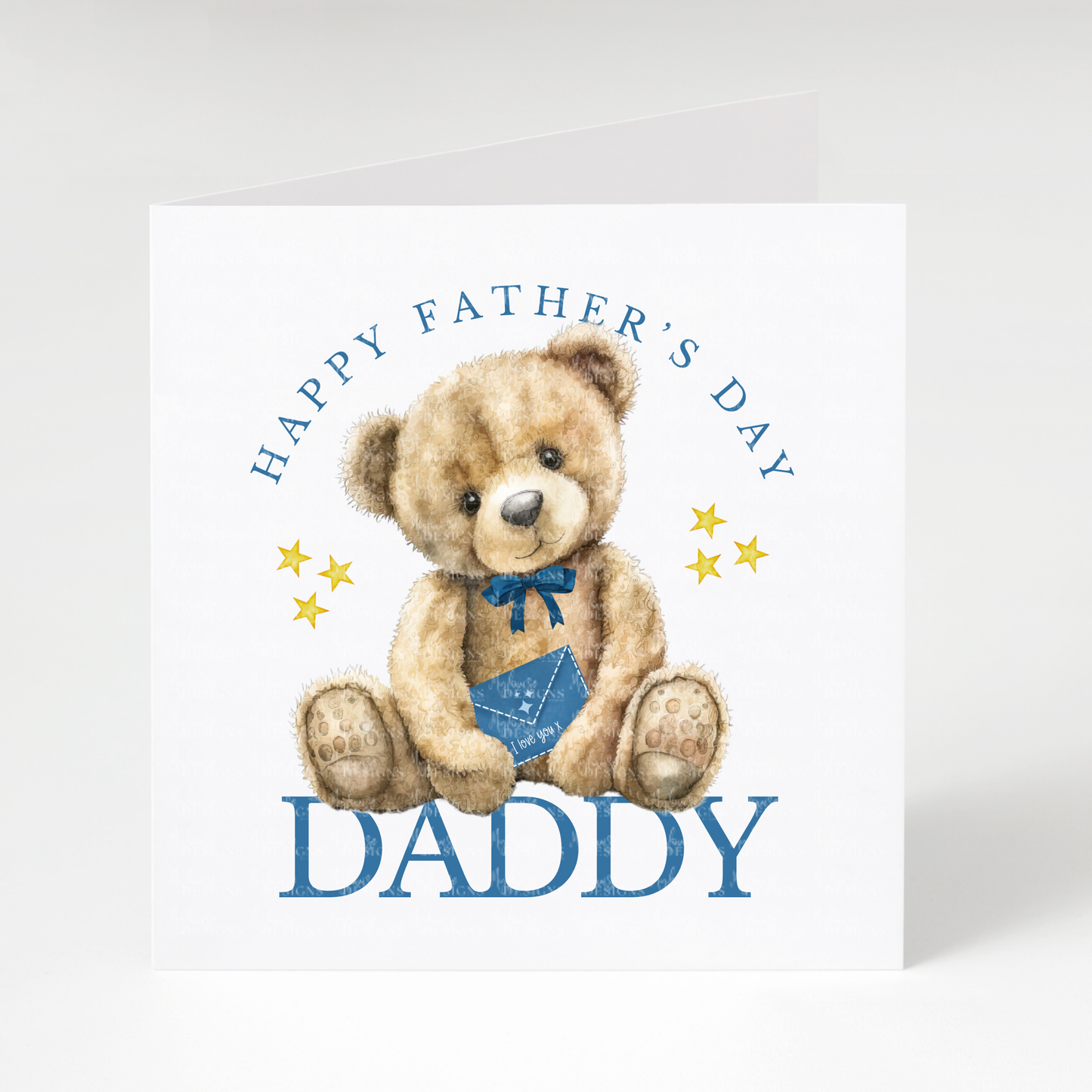 Happy Father's Day Daddy Teddy Card (Blue)
