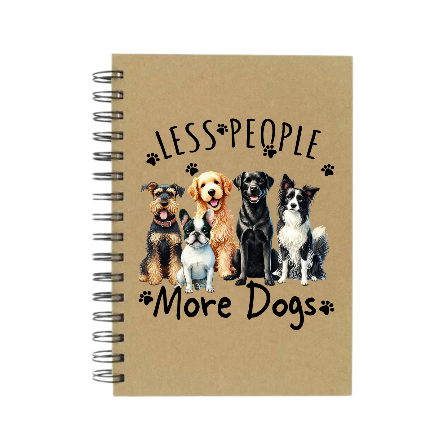 Less People, More Dogs A5 Notebook