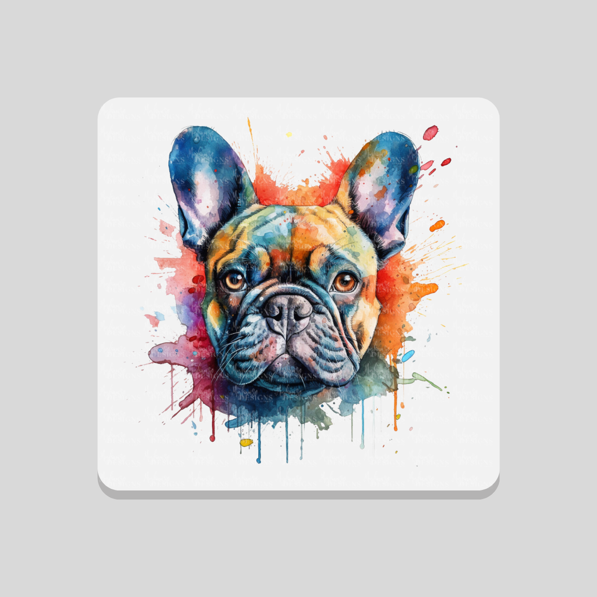 French Bulldog Paint Splash Coaster