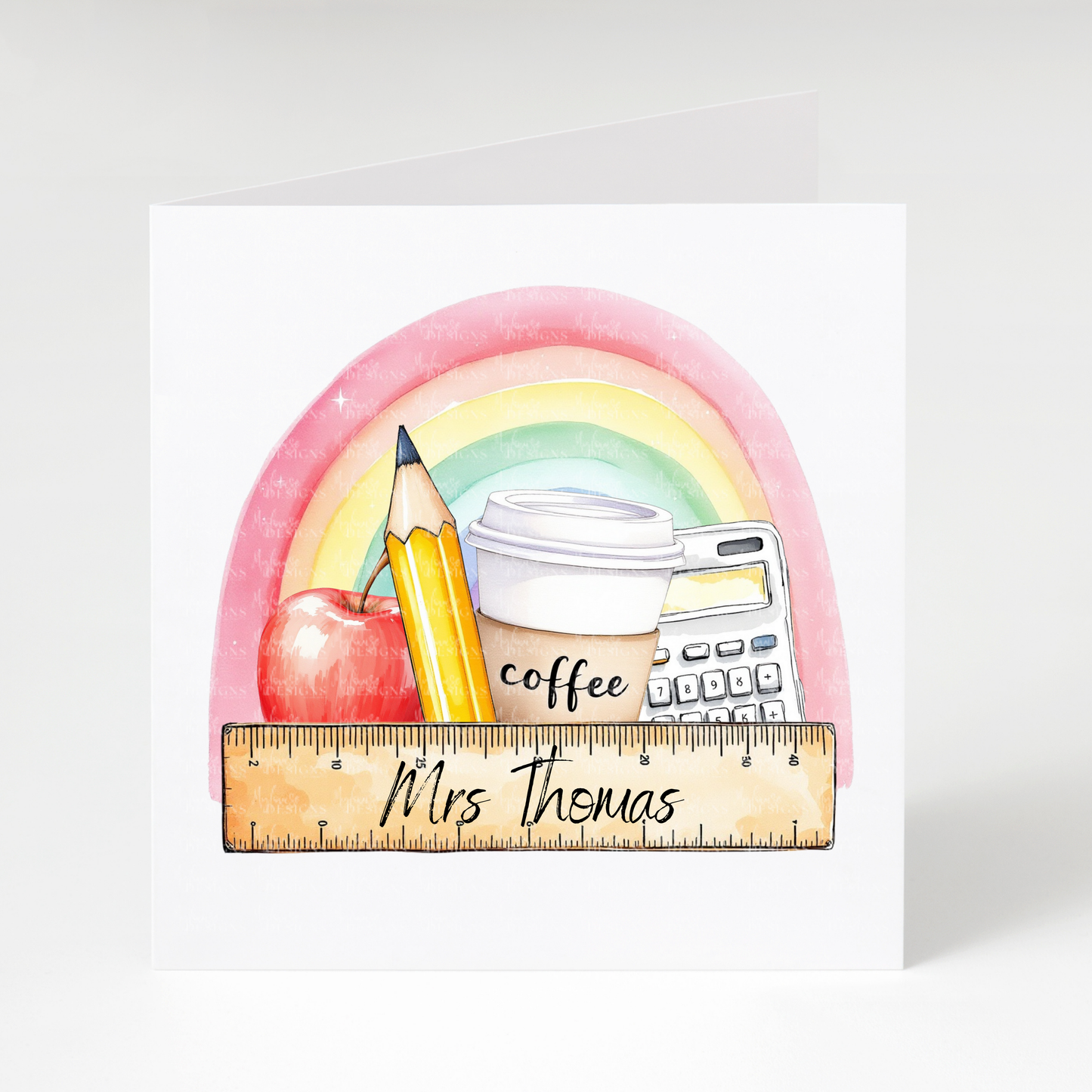 Personalised Teacher's Rainbow Card
