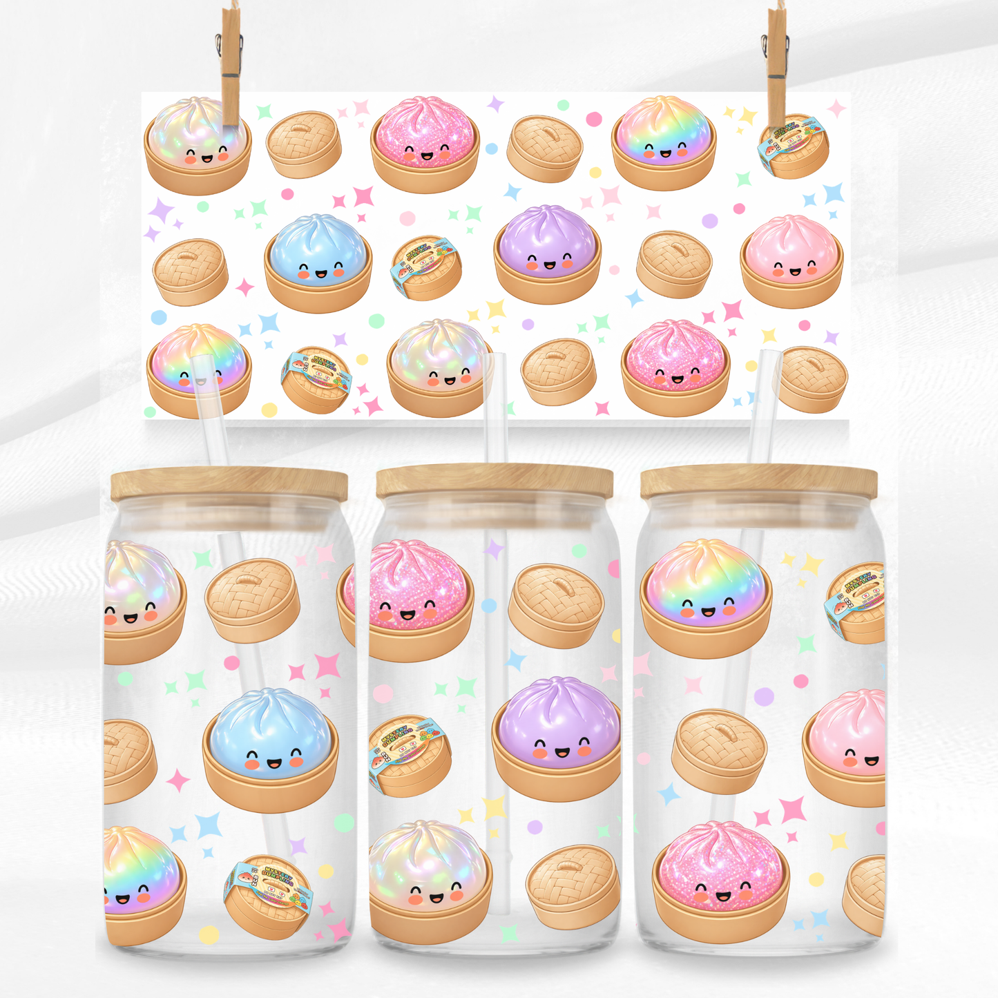 Cute Dumplings Libbey Glass Can