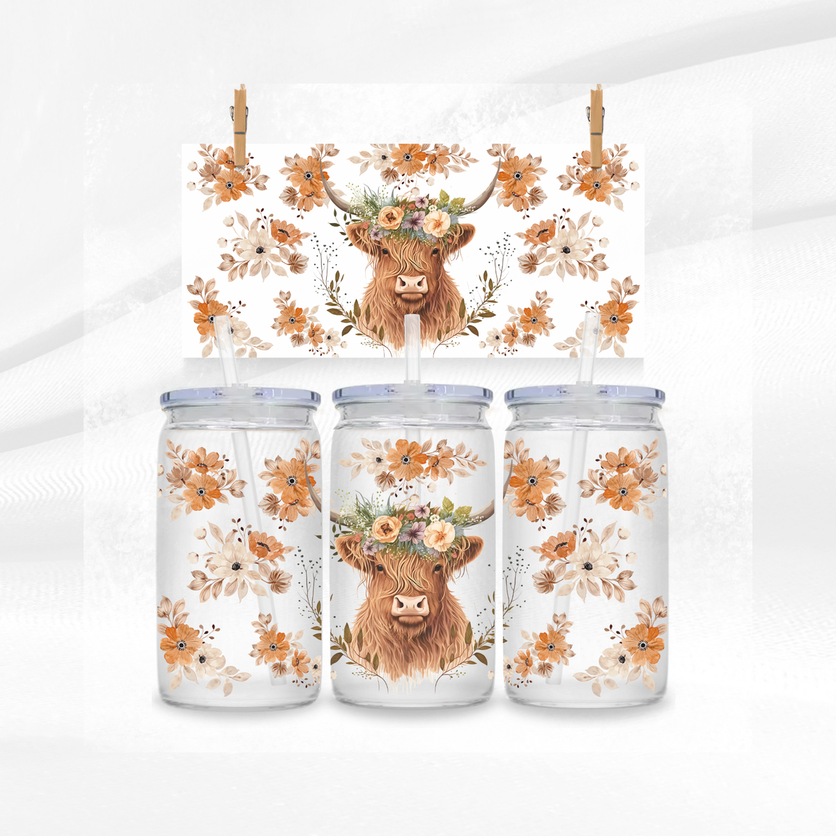 Autumnal Highland Cow Libbey Can