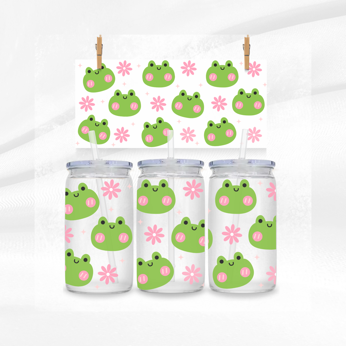 Cute Frogs Libbey Can