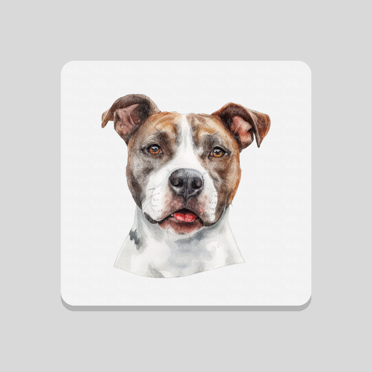 Staffordshire Bull Terrier Brown and White Coaster