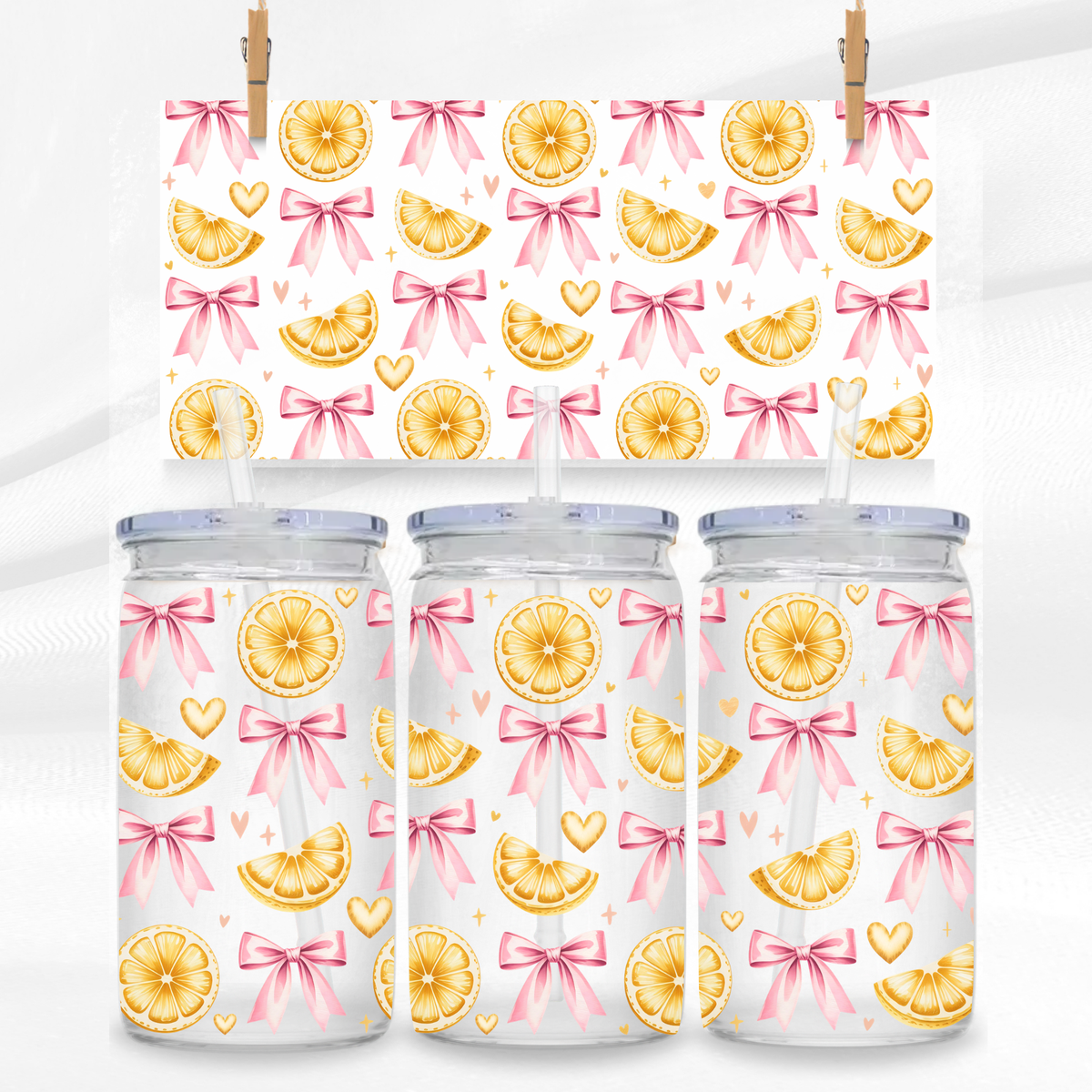 Lemon and Bows Libbey Can