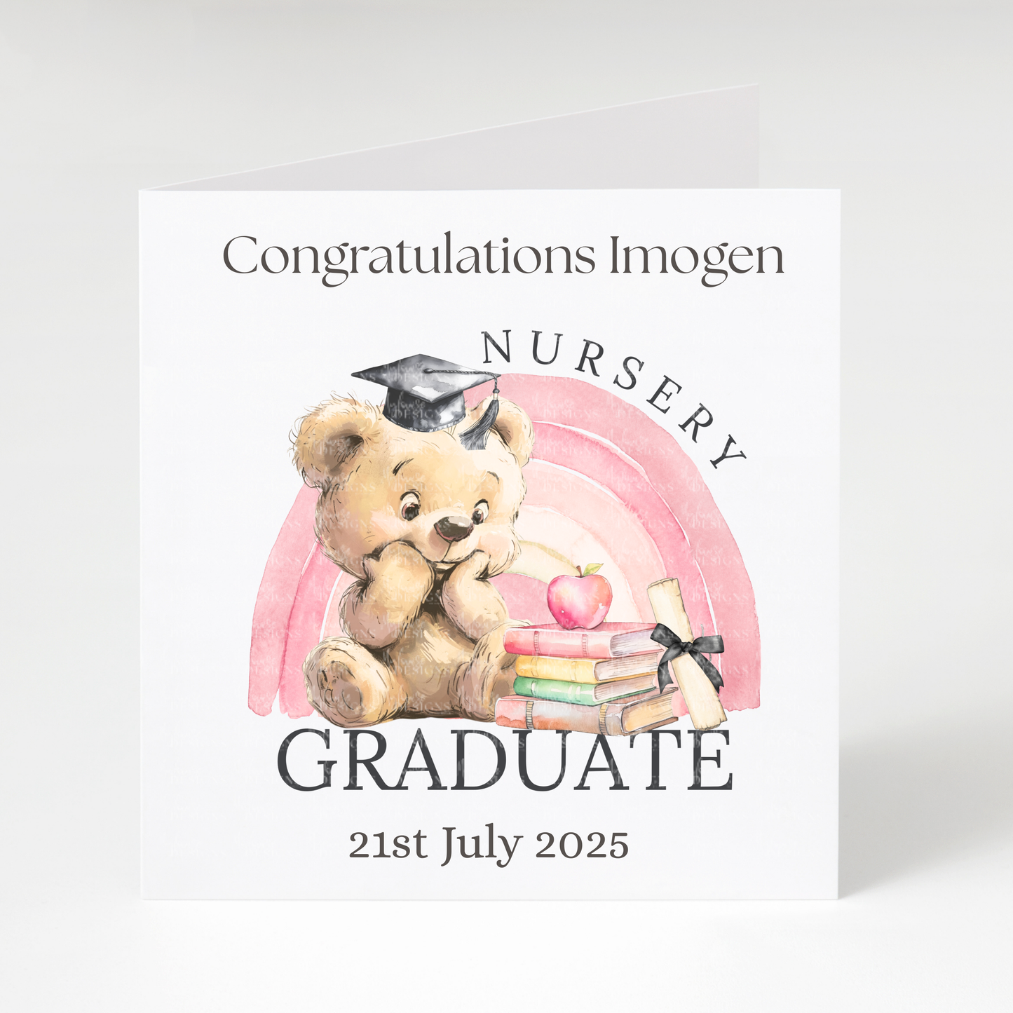 Personalised Nursery Graduate Card (Pink)
