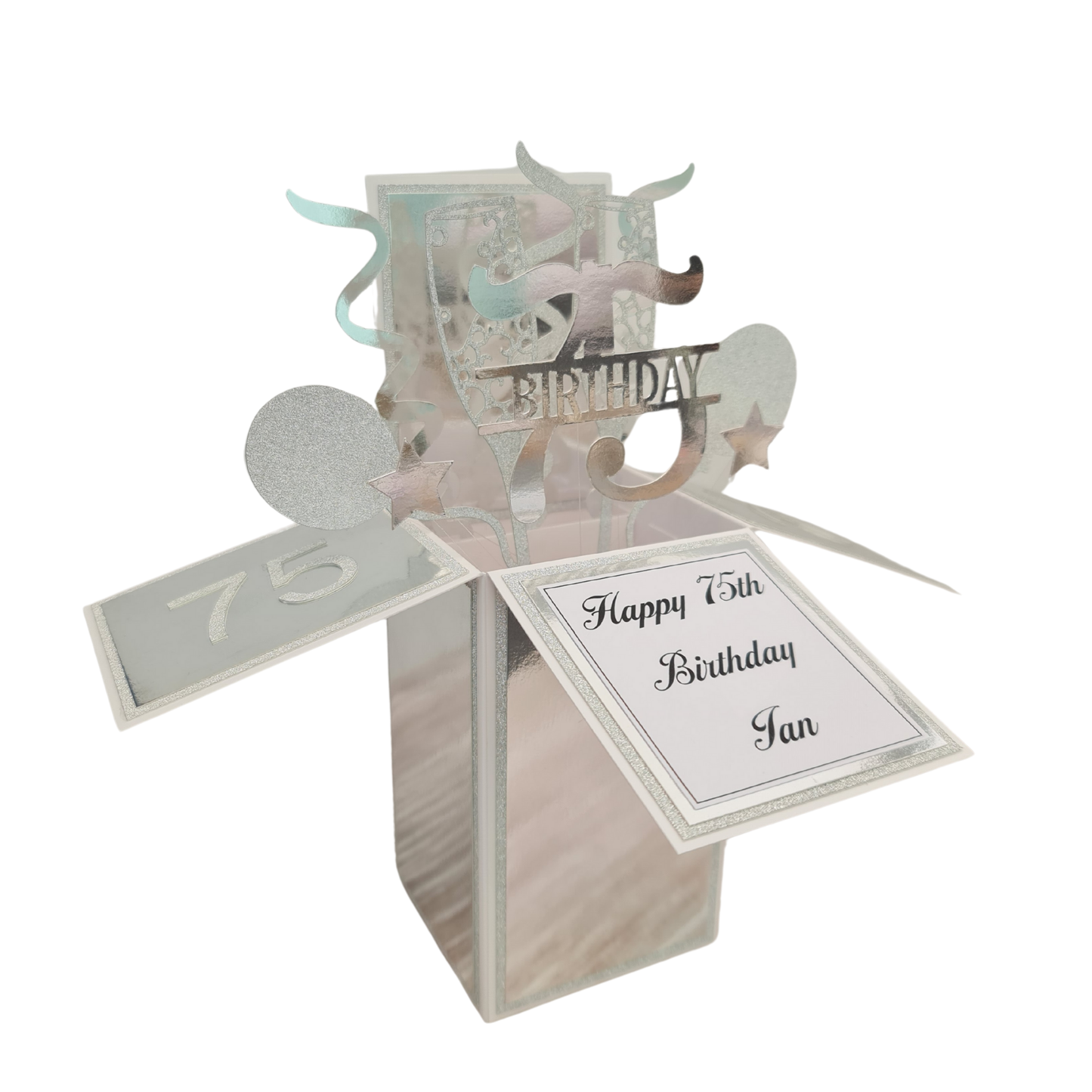 Personalised 75th Birthday Pop Up Card