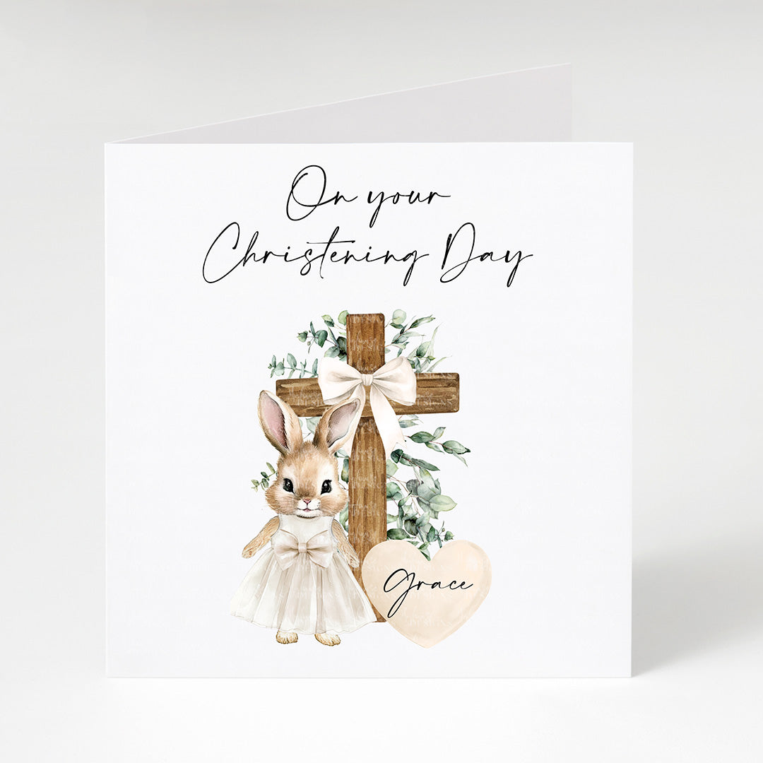 Personalised On Your Christening Day Yellow Card
