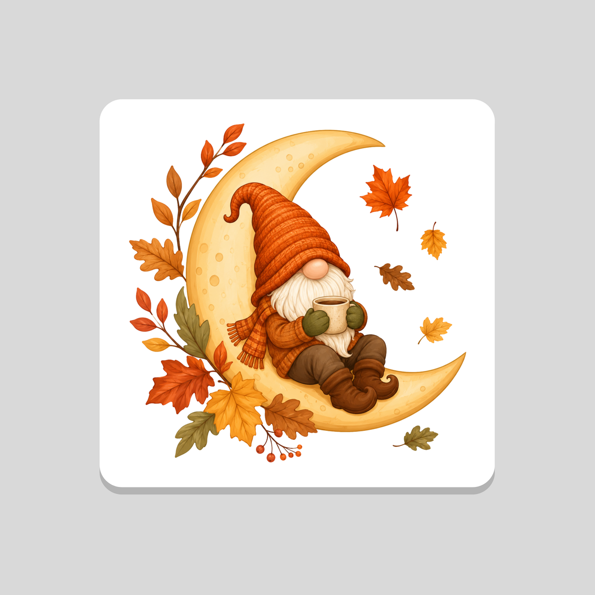Autumn Moon Gnome Coaster