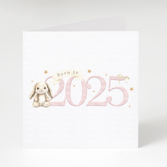 Born in 2025 New Baby Card (Pink)