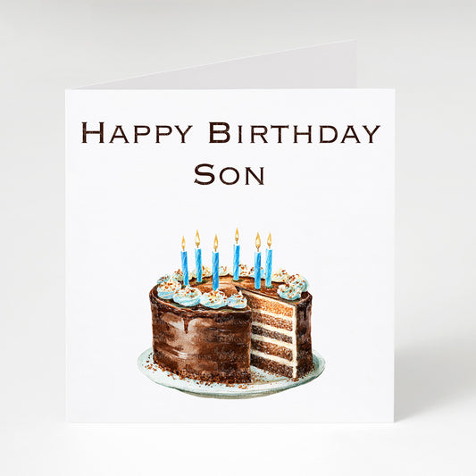 Happy Birthday Son Chocolate Cake Card