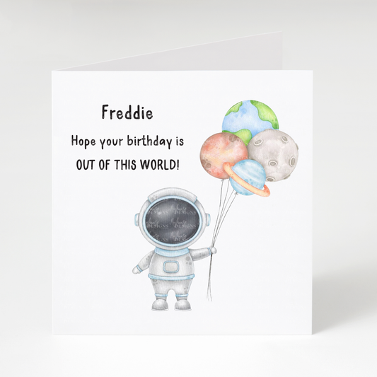 Personalised Out of this World Birthday Card