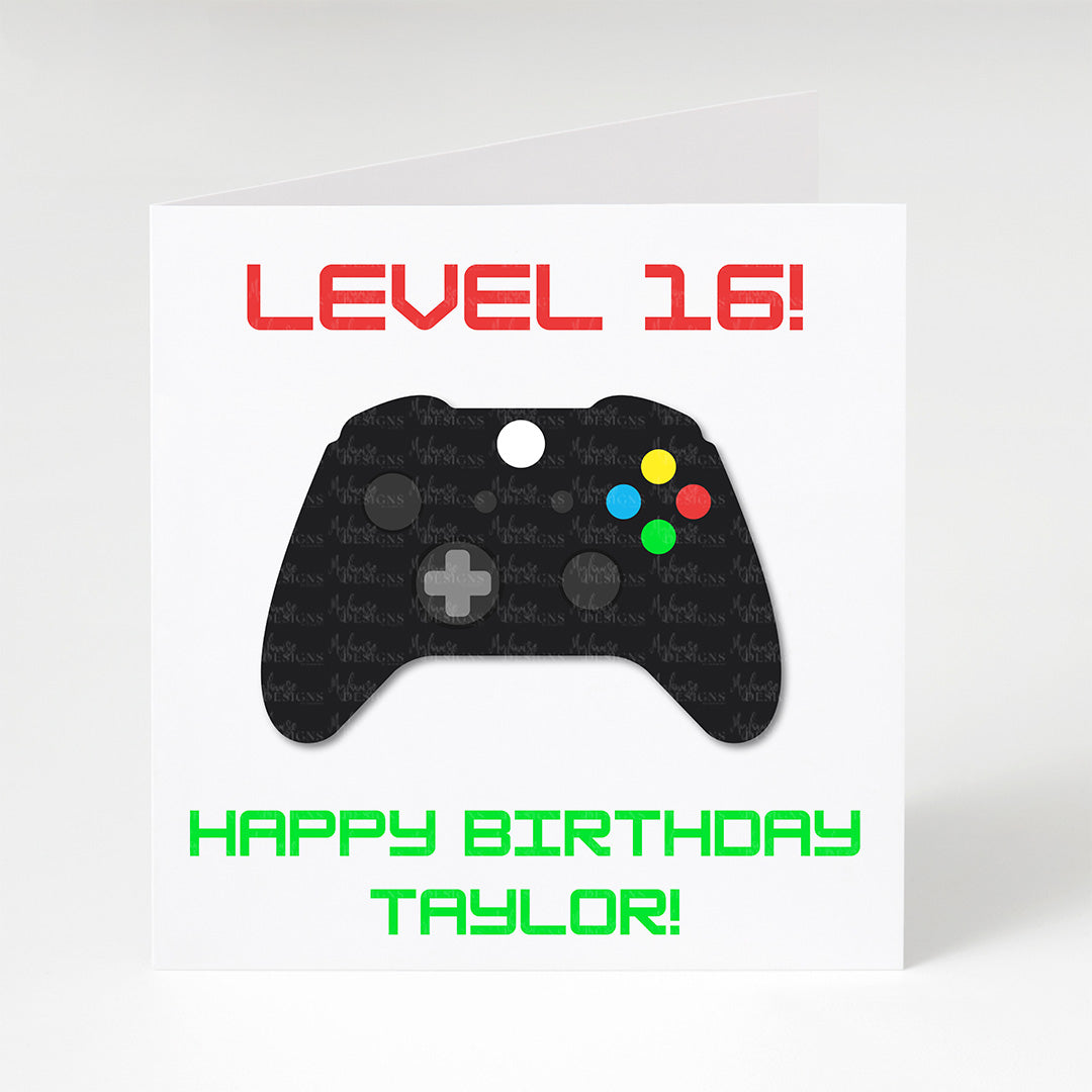 Personalised Gamer 'Level Age' Birthday Card