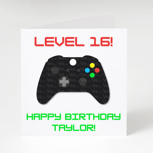 Personalised Gamer 'Level Age' Birthday Card