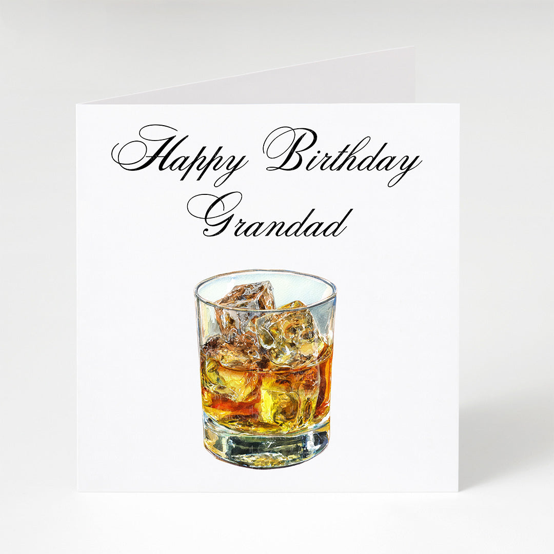 Happy Birthday Grandad Whisky Glass Card