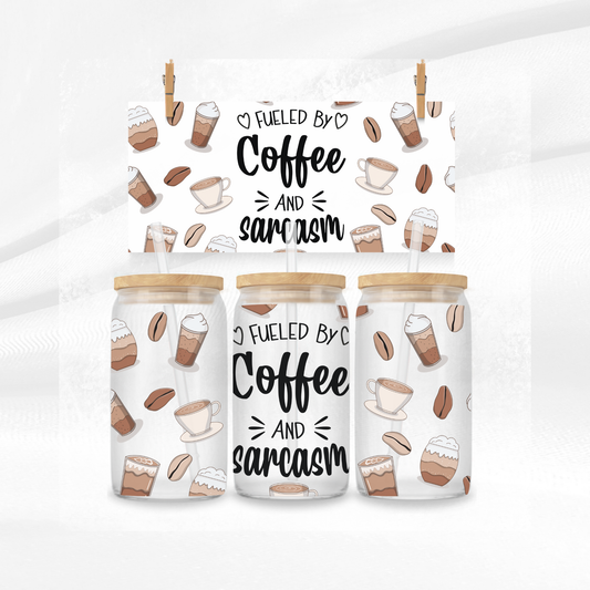 Coffee and Sarcasm Libbey Glass Can