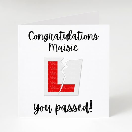 Personalised You've Passed Driving Test Card