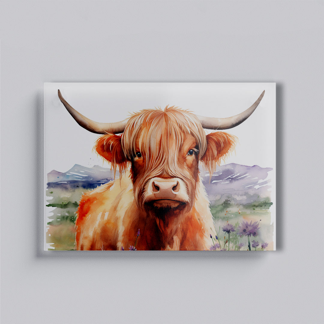 Highland Cow 2 Glass Board