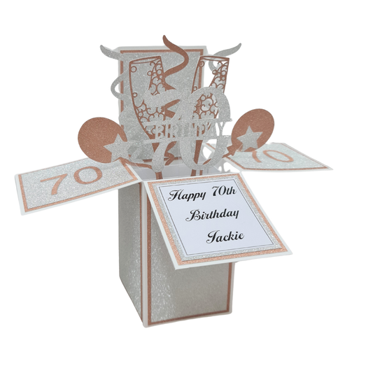 Personalised 70th Birthday Pop Up Card