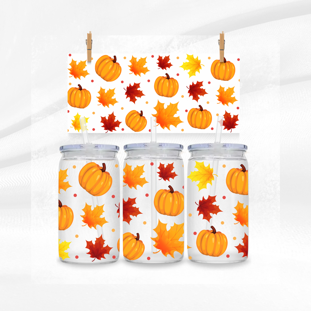 Classic Autumn Libbey Glass Can