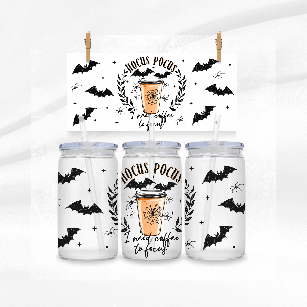 Hocus Pocus, Coffee to Focus Libbey Glass Can