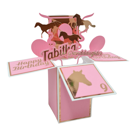 Personalised Horse Birthday Pop Up Card