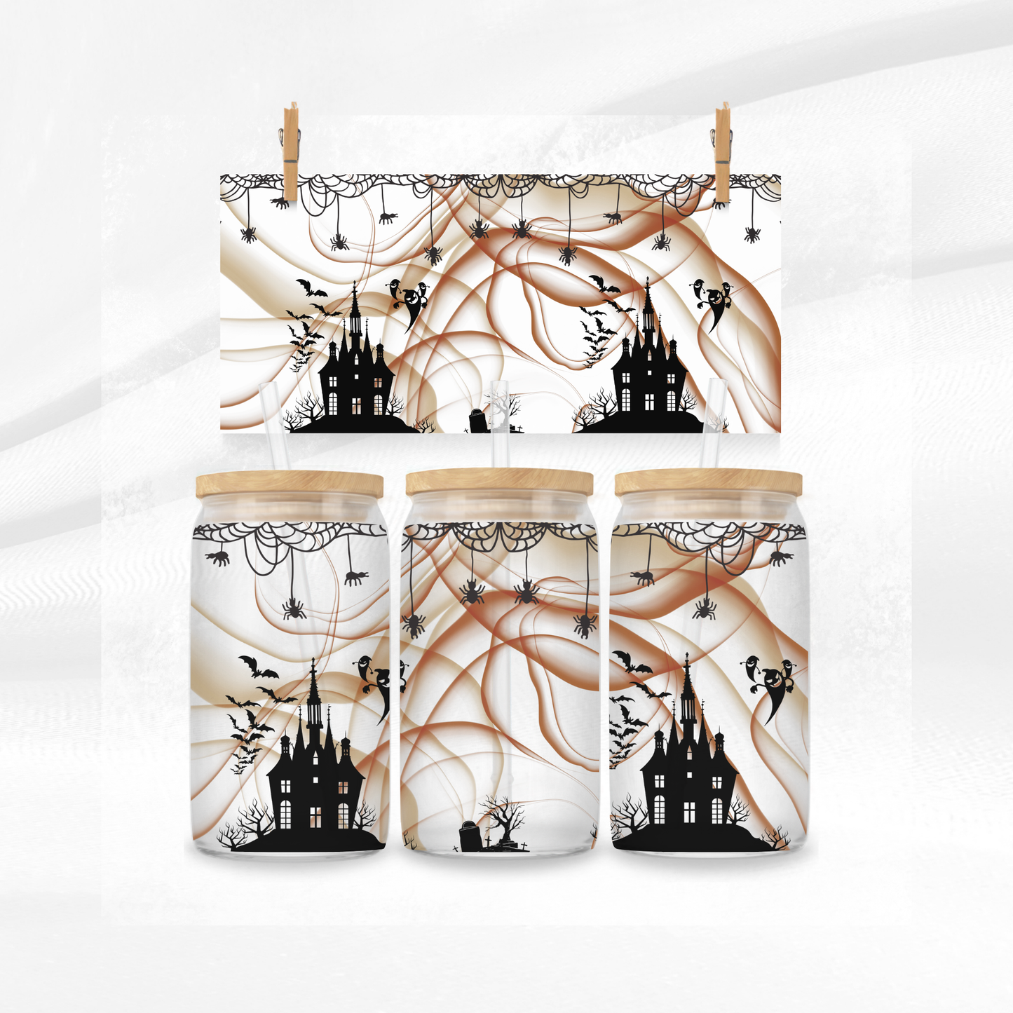 Spooky Castle Libbey Glass Can
