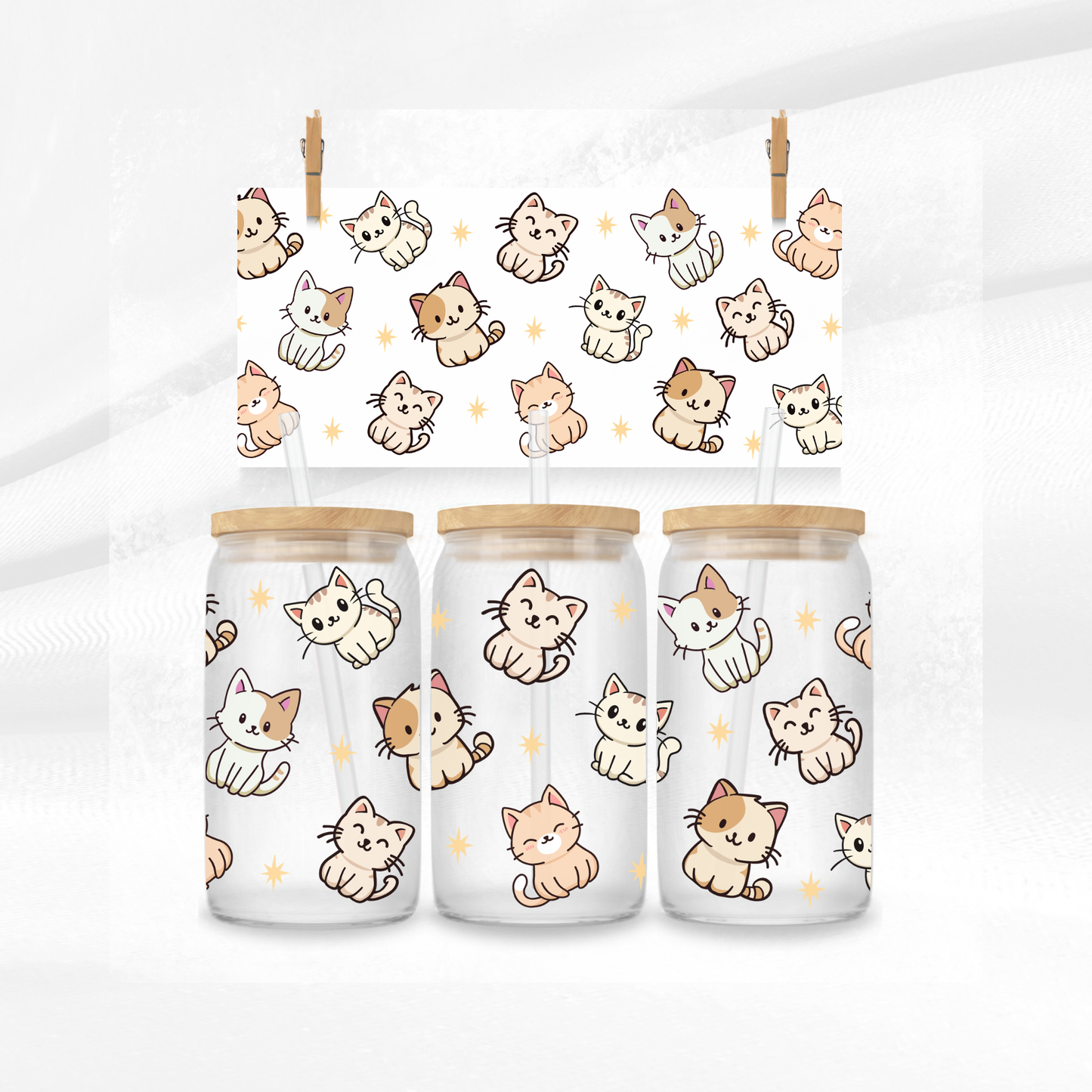 Cute Cats Libbey Glass Can