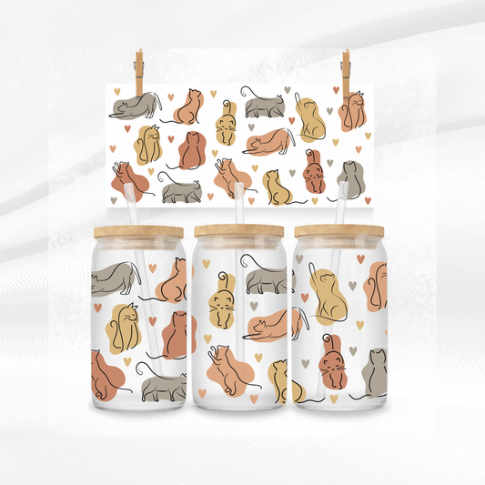 Minimalist Cats Libbey Glass Can