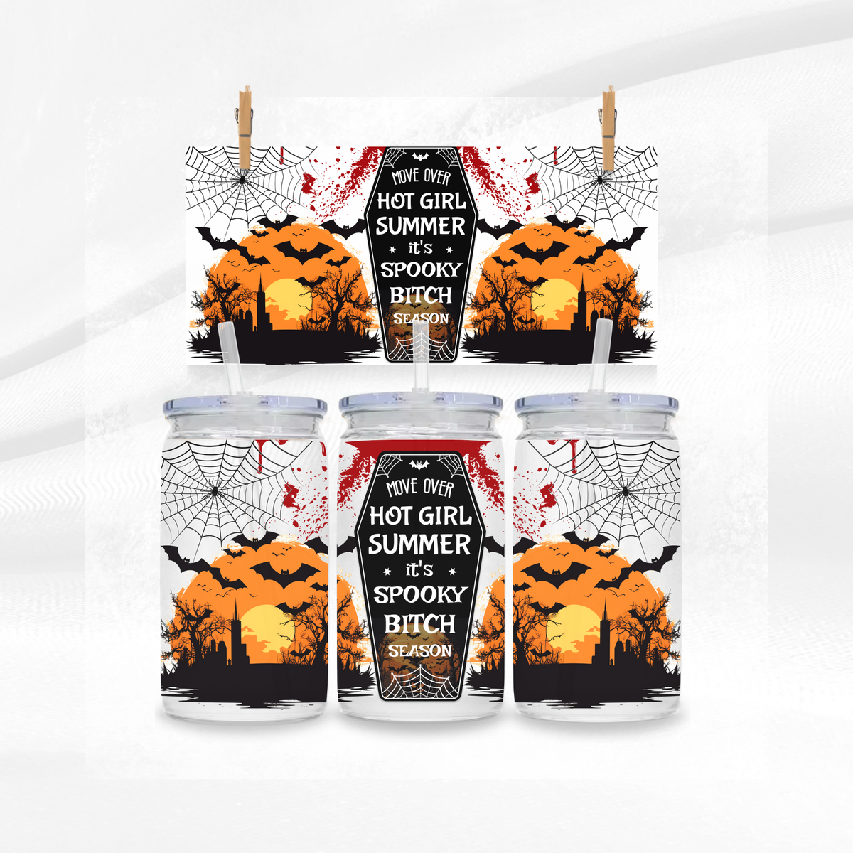Spooky B*tch Season Libbey Glass Can