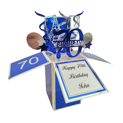 Personalised 70th Birthday Pop Up Card
