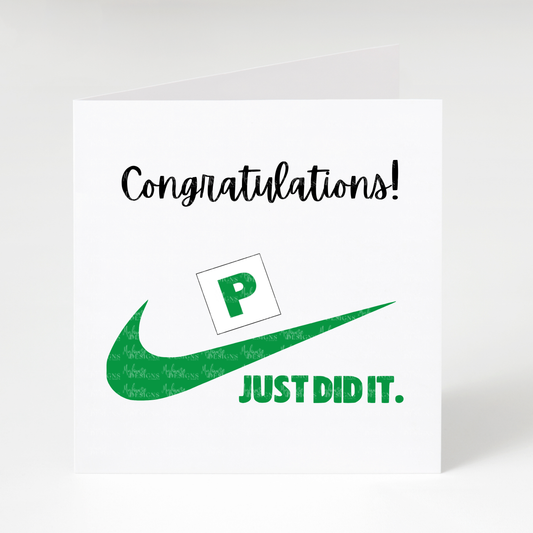 'Just did it' Driving Test Card