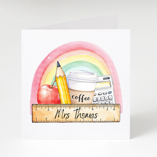 Personalised Teacher's Rainbow Card