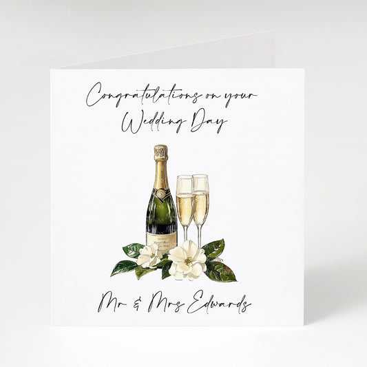 Personalised Wedding Day Prosecco Card