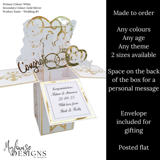 Personalised Wedding Card Pop Up Card