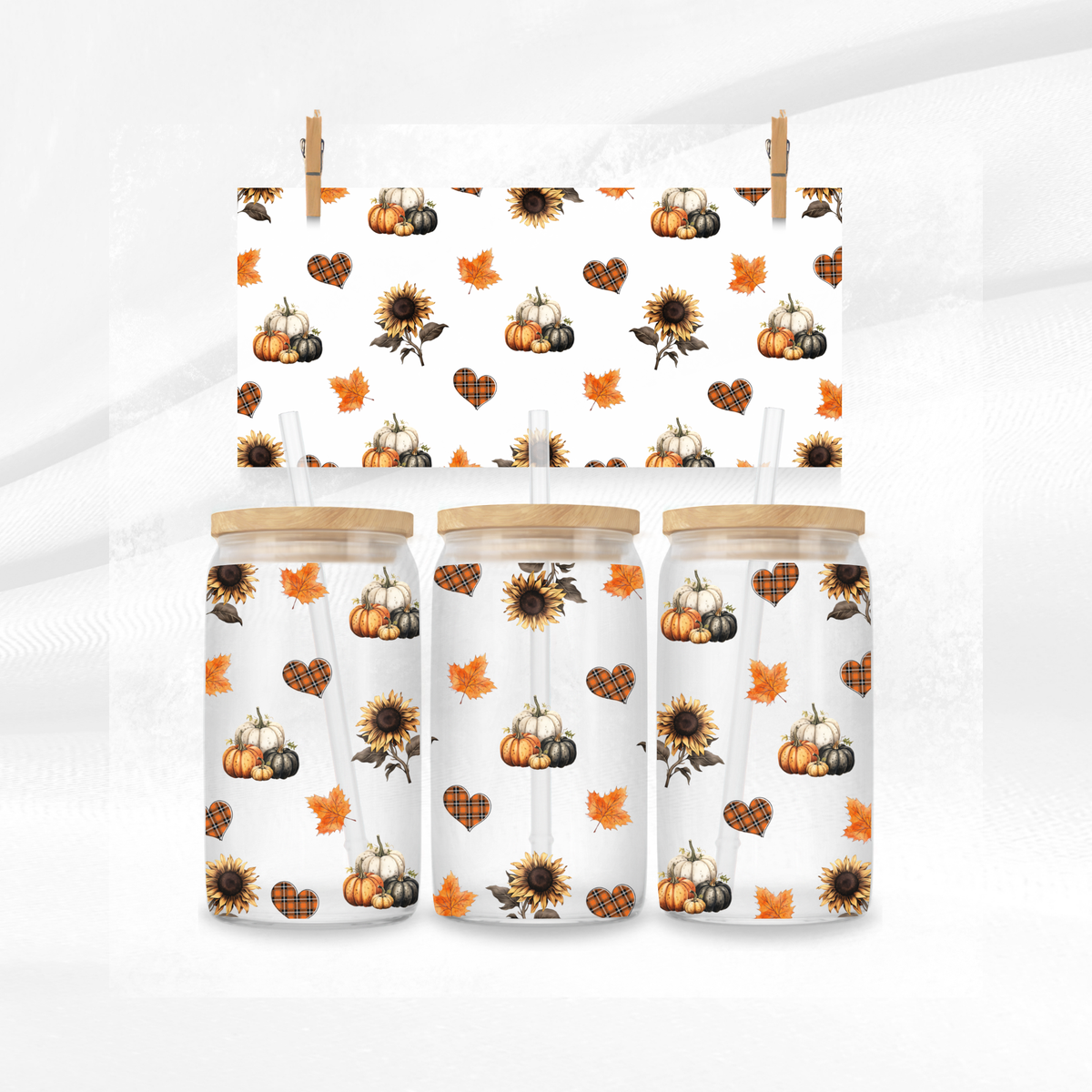 Autumn Hearts Libbey Glass Can