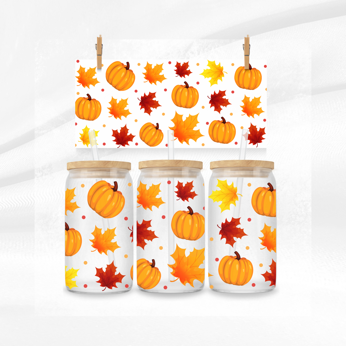 Classic Autumn Libbey Glass Can