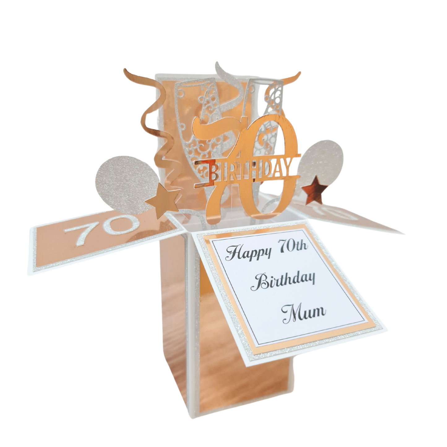 Personalised 70th Birthday Pop Up Card