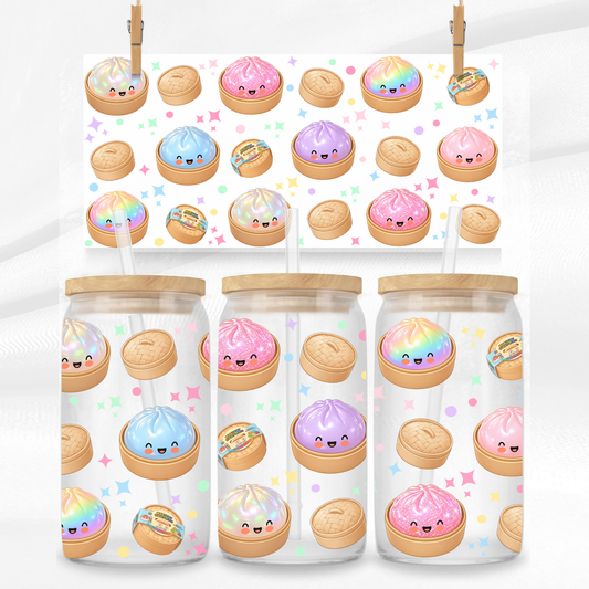 Cute Dumplings Libbey Glass Can