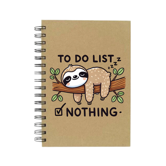 Nothing on The Do List Sloth A5 Notebook