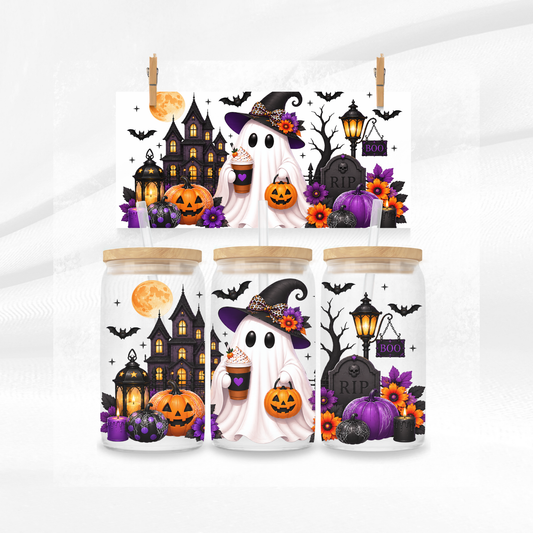 Pumpkin Latte Halloween Scene Libbey Can
