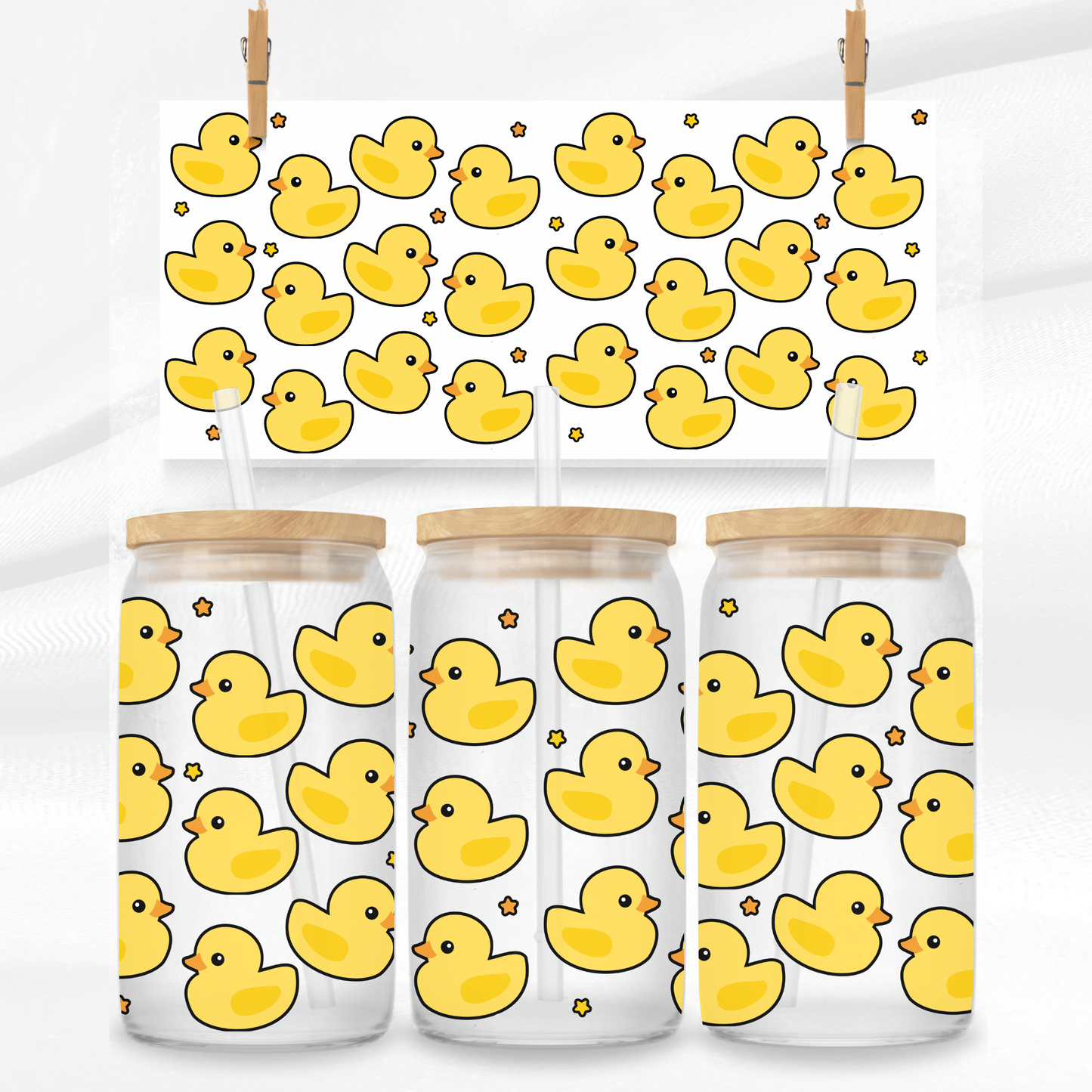 Rubber Duck Libbey Glass Can
