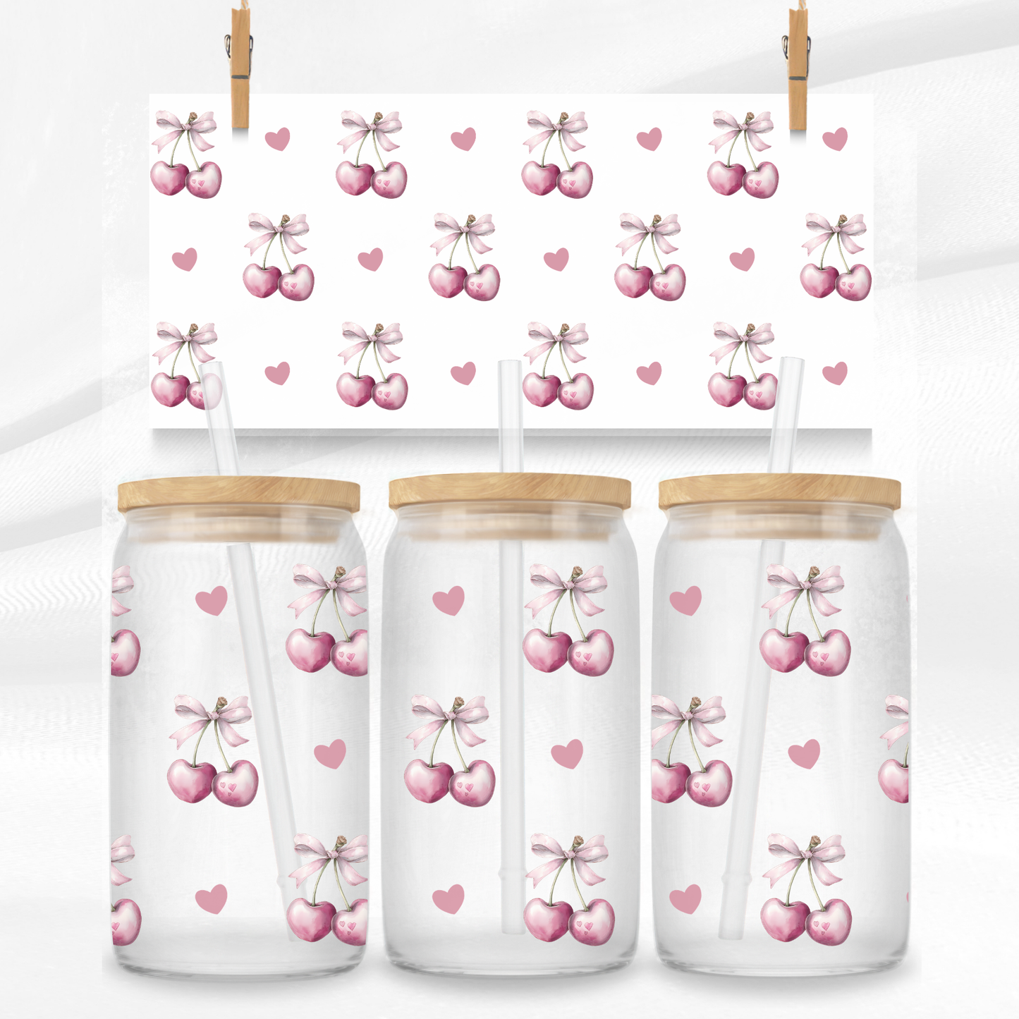 Cherry Heart Libbey Glass Can