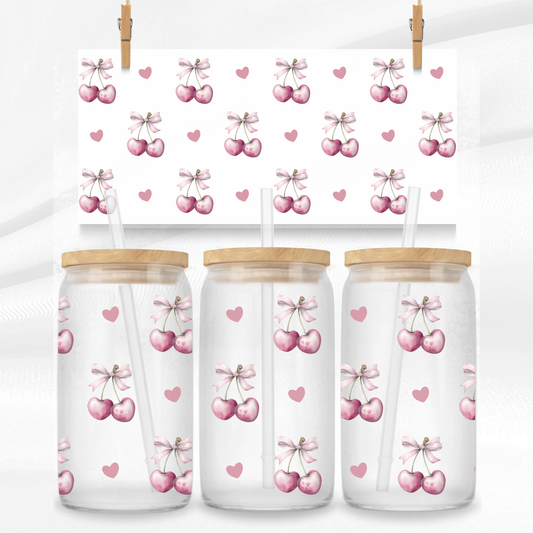 Cherry Heart Libbey Glass Can