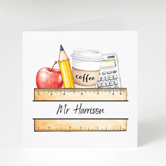Personalised Teacher's Ruler Card