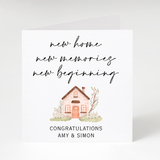 Personalised New Home, New Memories Card